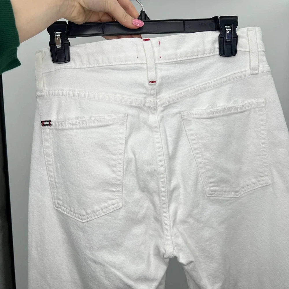 AO.LA Alice + Olivia Amazing High Rise Jeans Women's 29 White Double Denim Hem - Picture 4 of 7